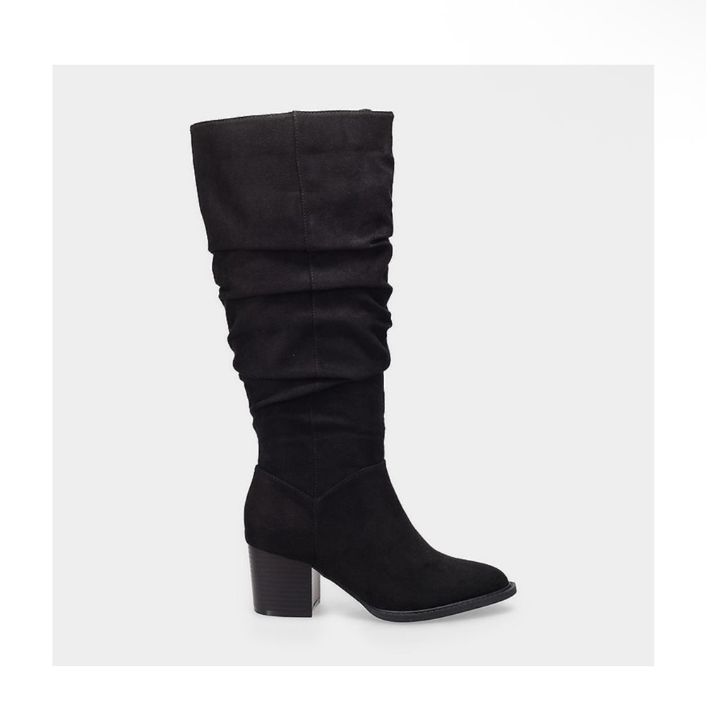 SO Black Slouchy Heeled Boots